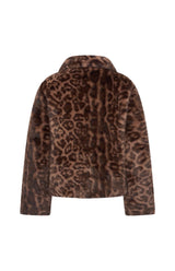 Mi Piace-Coat Fur Panter Print 202880-Chestnut