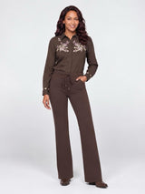Mi Piace-Travel Blouse Embroidery 202915-Espresso