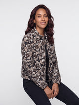 NED-Jacket Dirkje LS Brown Flower Jacquard