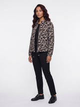 NED-Jacket Dirkje LS Brown Flower Jacquard