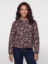 NED-Jacket Dirkje LS Bordeaux Flower Jacquard