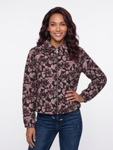 NED-Jacket Dirkje LS Bordeaux Flower Jacquard