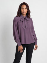 Mi Piace-Travel Blouse Bow Light 202774L-Plum Perfect
