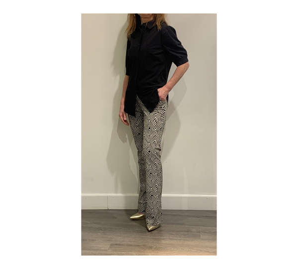 mi piace zwarte blouse 202270 met pofmouwen