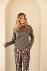 Kimara- Top Kelsey LS-Olive Mirage