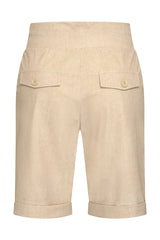 Mi Piace-Travel Short 202423 Linnen Structure Print-Latte