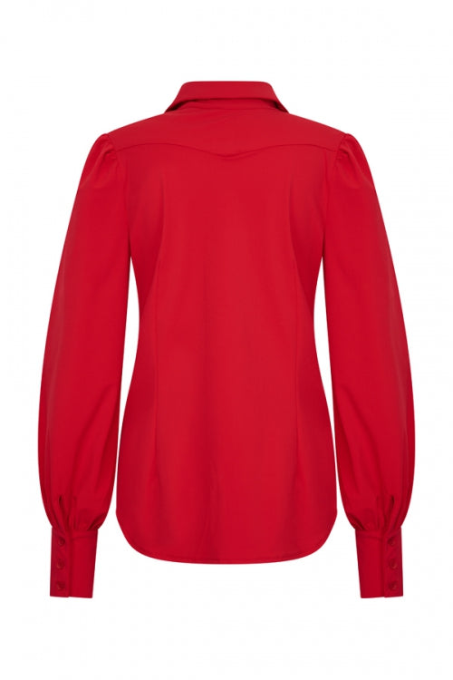 rode blouse met manchet mi piace