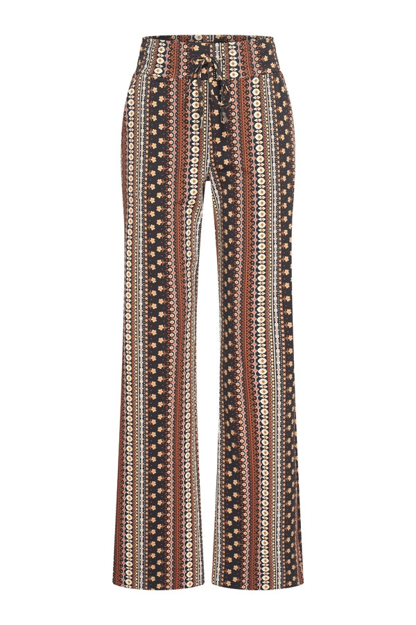mi piace travel broek straight 202089 boho print espresso