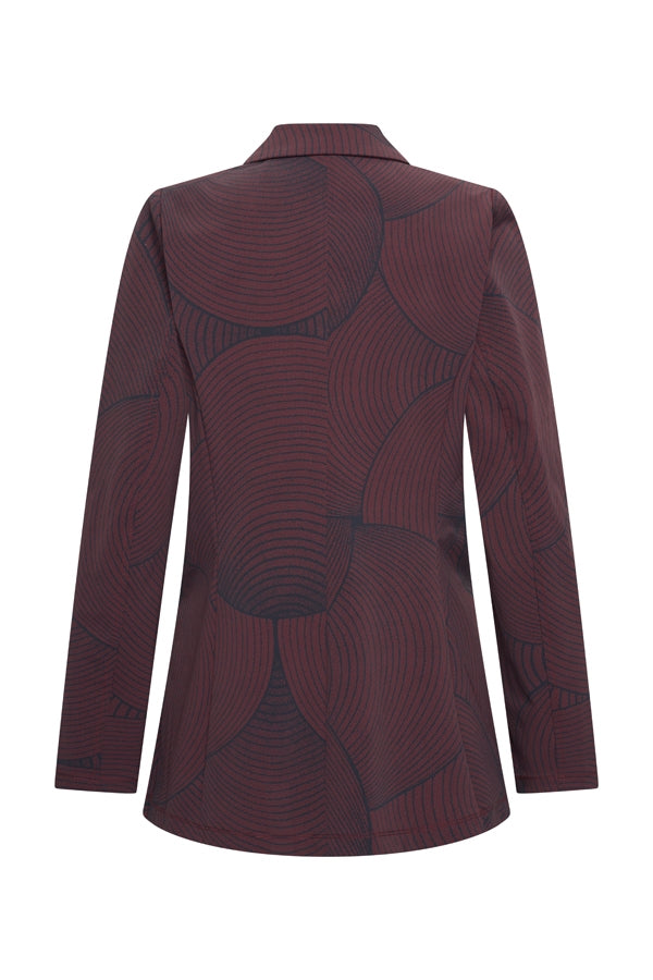 mi piace blazer circle print burgundy