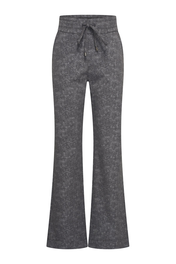 mi piace dikke kwaliteit straight broek stone foil print dark grey