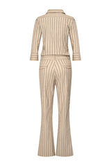 mi piace jumpsuit rechte pijpen latte stripe print 202154