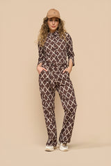 mi piace travel jumpsuit 202154 ikat print espresso