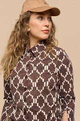 mi piace jumpsuit ikat print espresso