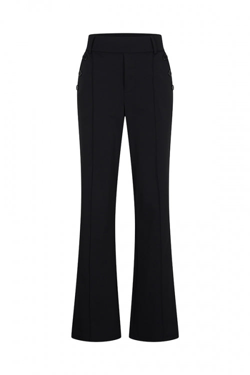 mi piace straight travelbroek met knopen 202195 black