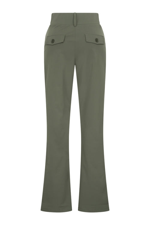 Mi Piace straight travelbroek met knopen detail 202195-Deep Depth