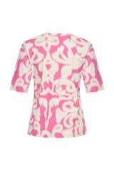 mi piace v-hals top 202271 ikat ornaments print rose
