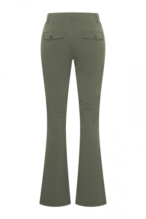 legergroene flared broek mi piace