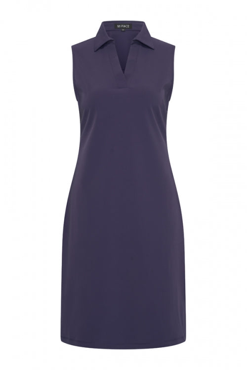 mi piace mouwloos travelstof jurk 202443 dark blue