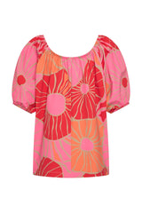 mi piace Bardot Top Border Desert Anemone Print coral