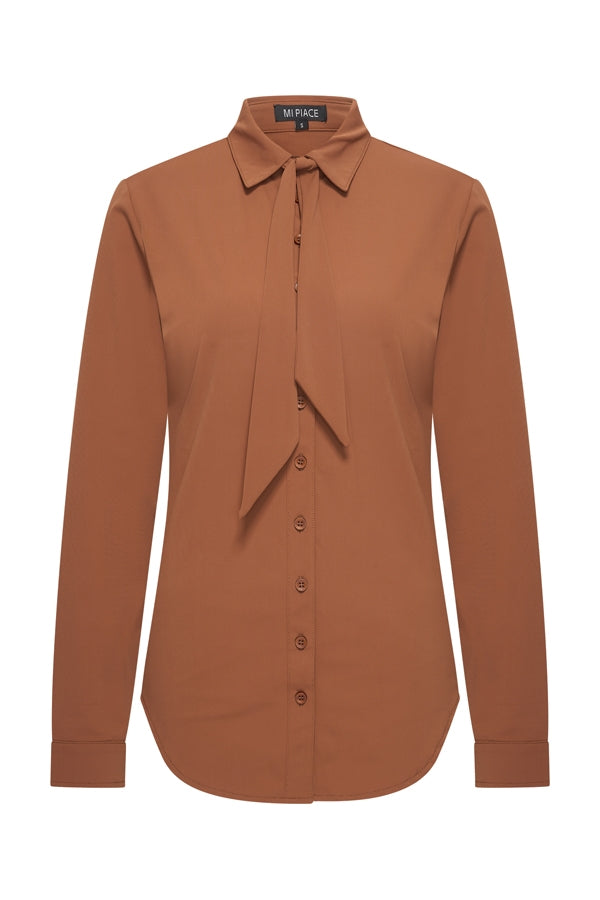 mi piace travel blouse bow 202709 caramel