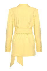 Mi Piace-Blazer Belted 202823-Lemon Yellow