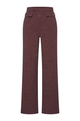 Mi Piace-Travel Broek 202870 Woven Structure Print-Mahogany