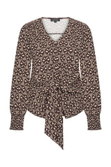 Mi Piace-Travel Top Knotted Harvest Ikat Print 202898-Espresso