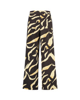 lady day broek mille donkerbruin/geel print