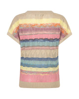 multi stripe top jerry red button