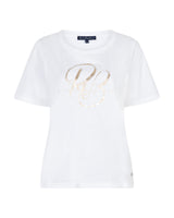 red button shirt tee temmy foil srb4816 white/gold
