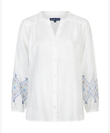 red button blouse & embroidery srb4829