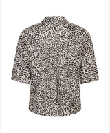 Red Button-Blouse Nora Linen Leopard SRB4864