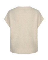 Red Button-Vest Sleeveless Fuzzy SRB5116-Cream