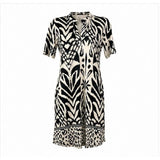 angelle milan  jurk 1467 zwart/wit tropisch print