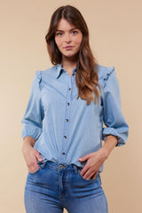 c&s the label denim blouse