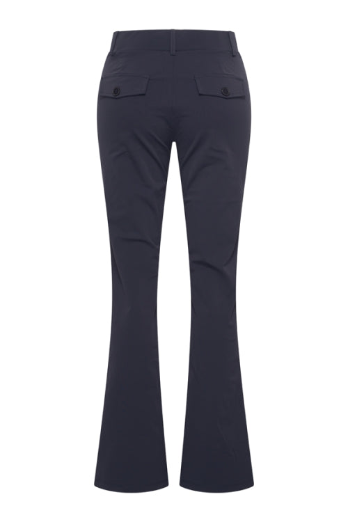 donkerblauwe flared broek mi piace