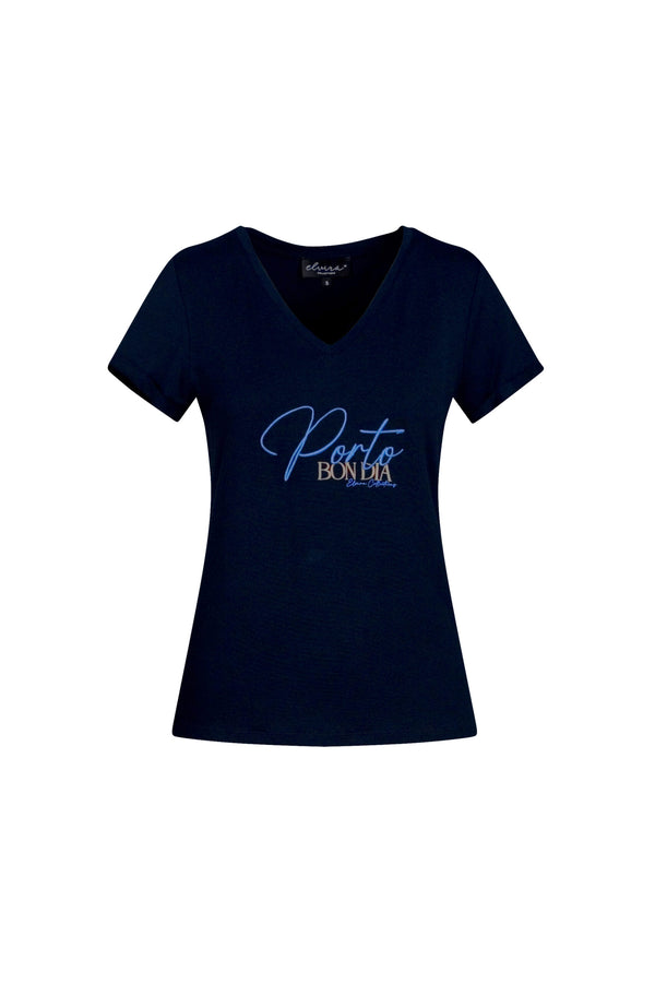 elvira t-shirt bon dia navy