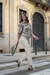 elvira casuals blouse iza botanic flower