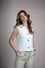 elvira casuals gilet cato offwhite