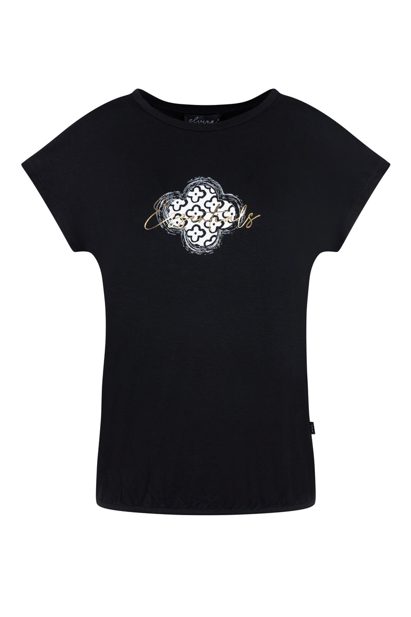 elvira t-shirt bloom black