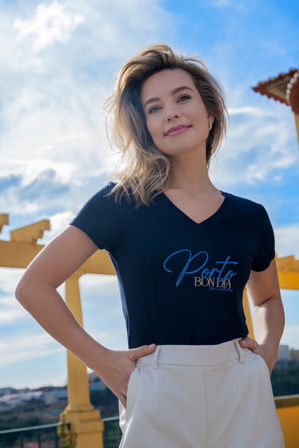 elvira casuals t-shirt bon dia navy