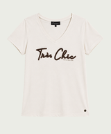 elvira casuals t-shirt tres chic ecru