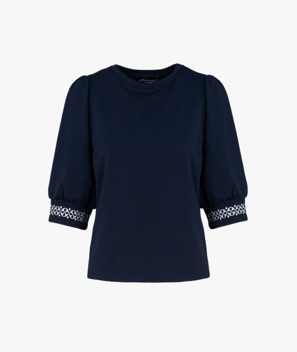 Elvira Pullover Izzy Navy Borduur