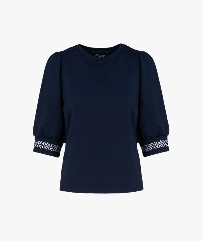 Elvira Pullover Izzy Navy Borduur