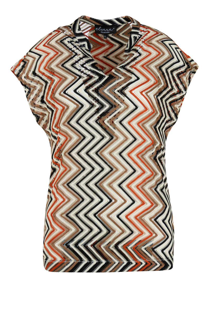elvira top lize zigzag bronzed