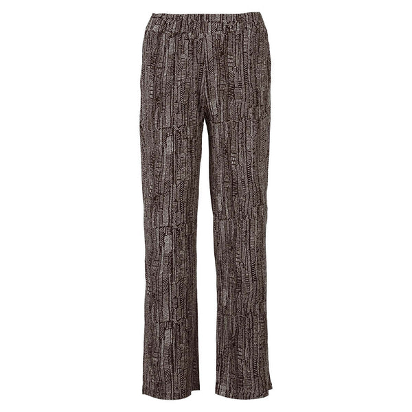 enjoy broek wide leg grafische print 183412 donkerbruin