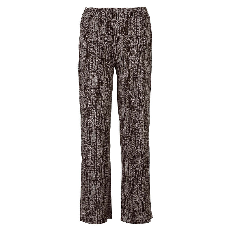 enjoy broek wide leg grafische print 183412 donkerbruin