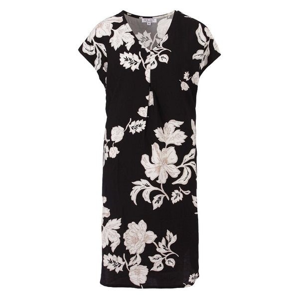 enjoy jurk 503103 bloemen print zwart