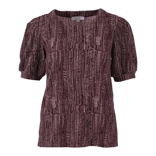 enjoy womenswear top korte pofmouw grafische print 183411 port