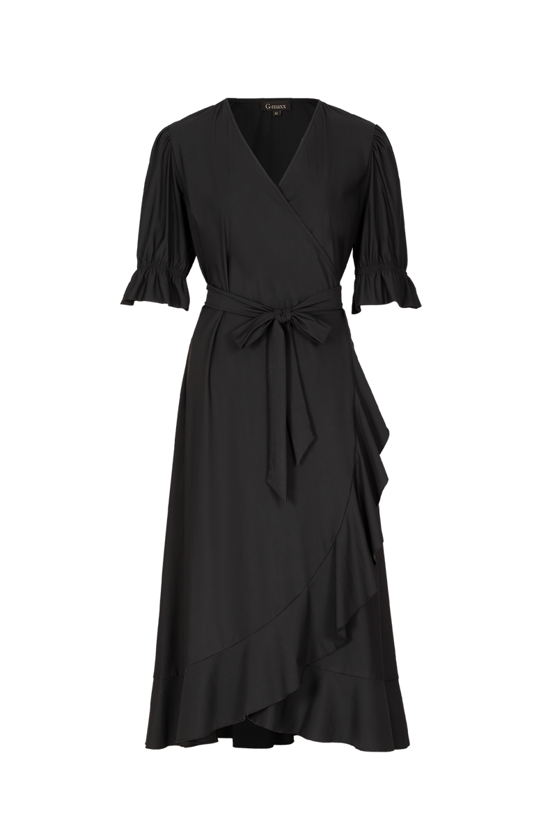 zwarte overslag jurk Anastasia van g-maxx